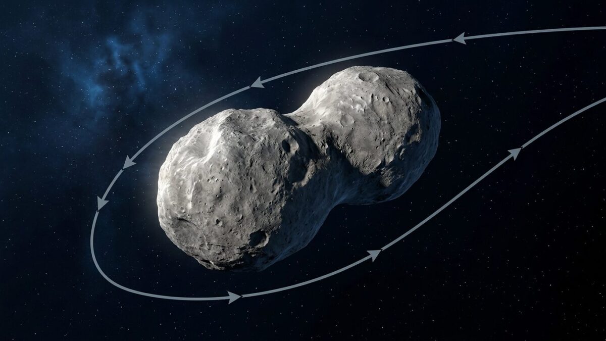 News illustration for Donaldjohanson Asteroid Spins Unevenly