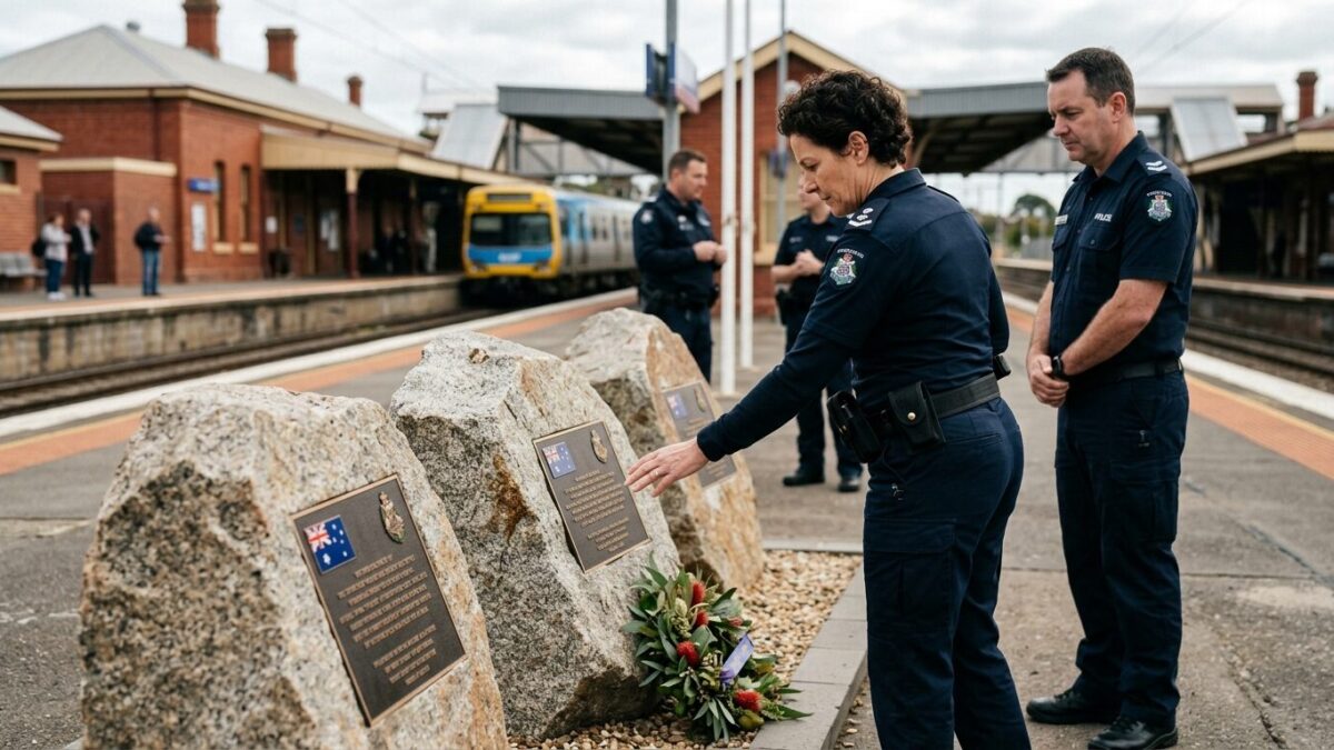 Batman socks, a dog fountain and a corner cafe: Victoria police mark a year since two officers were killed