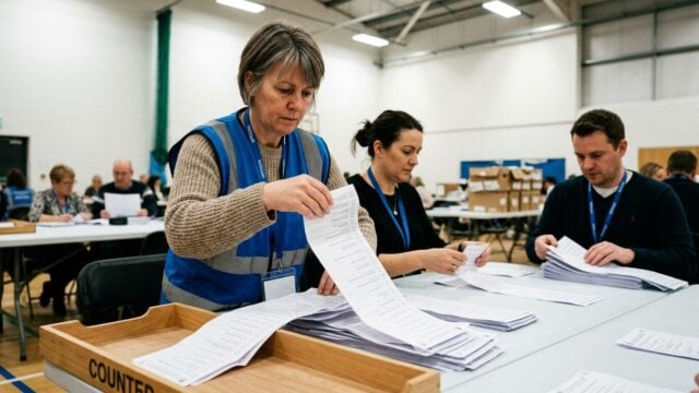 Clacton braces for a long night as record ballot paper slows count