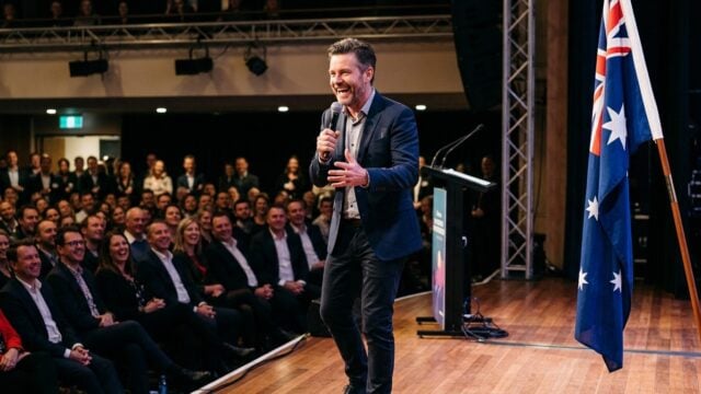Dave Hughes escalates Labor attack in private Liberal event, backing the Coalition over tax and trust