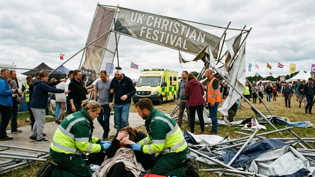 Sign Collapse Injures Six at UK Christian Festival, Site Placed on Lockdown