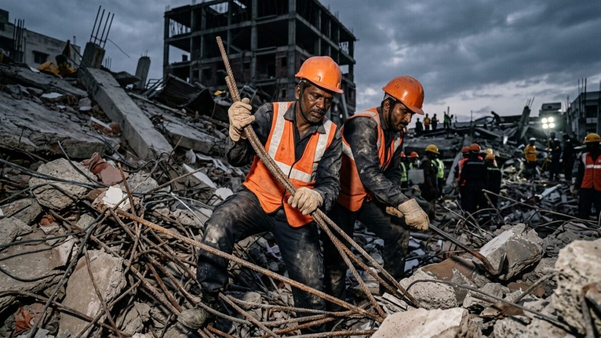 Two dead after illegal seven-storey building collapses in Hyderabad’s Anjaiahnagar