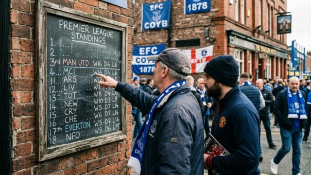 everton f.c. vs manchester united f.c. standings