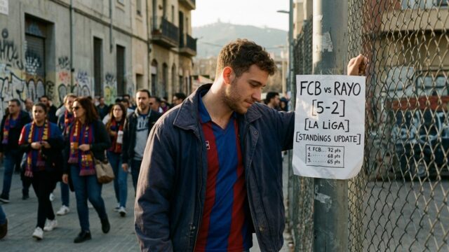 fc barcelona vs rayo vallecano standings after 5-2 win