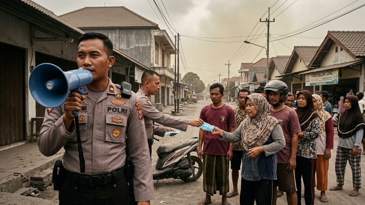 Karawang Police Issues Volcanic Ash Alert Following Krakatau Eruption