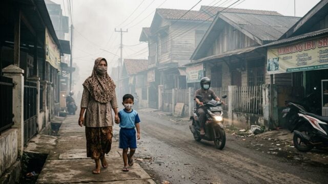 Palembang Residents Struggle as Wildfire Smoke Blankets the City