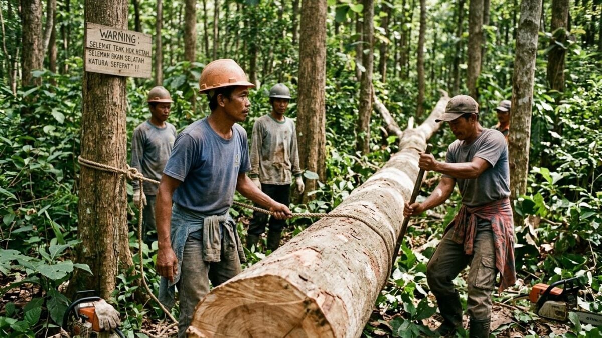 Perhutani Cepu Uses Felling Techniques to Protect Timber