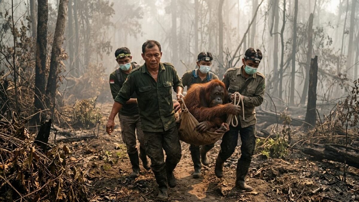 Wildfires threaten Indonesia's orangutans as rescues grow
