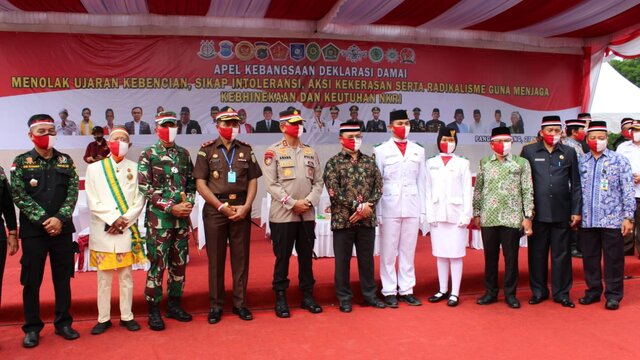 DANREM 045/GAYA DAN FORKOPIMDA APEL KEBANGSAAN DAN DEKLARASI KEBHINEKAAN SERTA KEUTUHAN NKRI