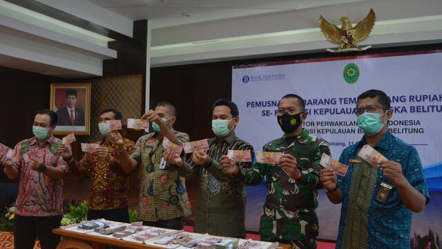 Danrem 045/Gaya Hadiri Pemusnahan Uang Palsu di Kantor Perwakilan BI Babel