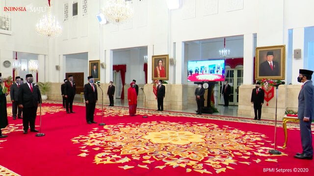 Presiden Jokowi Melantik Menteri dan Wamen Kabinet Indonesia Maju