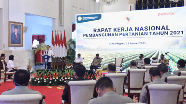 Presiden Joko Widodo Resmikan Pembukaan Rakernas Pembangunan Pertanian Tahun 2021