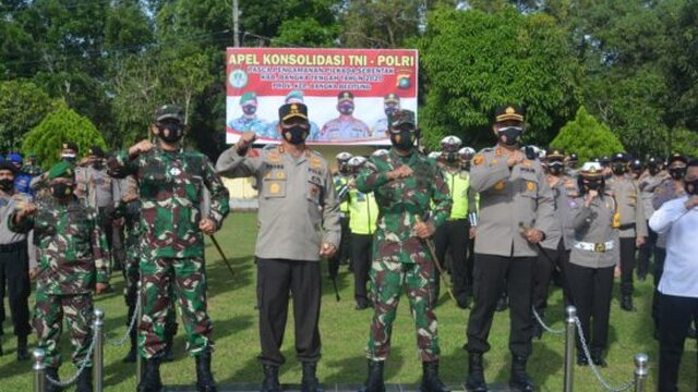 Danrem 045/Gaya Pimpin Apel Konsolidasi Operasi Mantap Praja Polres Bangka Tengah