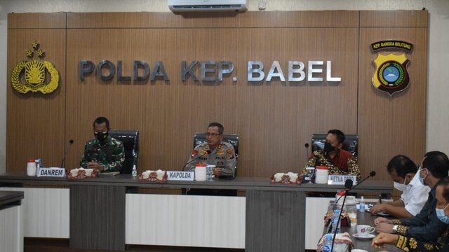 Terapkan Perda Prokes Covid-19, Korem 045/Gaya dan Polda Babel Bersinergi
