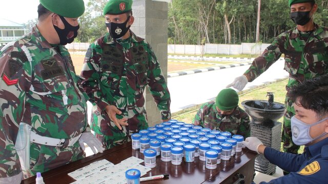 Hasil Test Urine Prajurit dan PNS Korem 045/Gaya Dinyatakan Negatif Narkoba