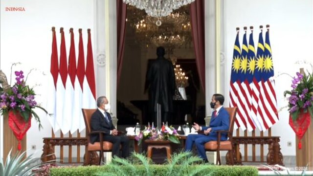 Presiden Jokowi Sambut PM Malaysia Muhyiddin Yassin di Istana Merdeka