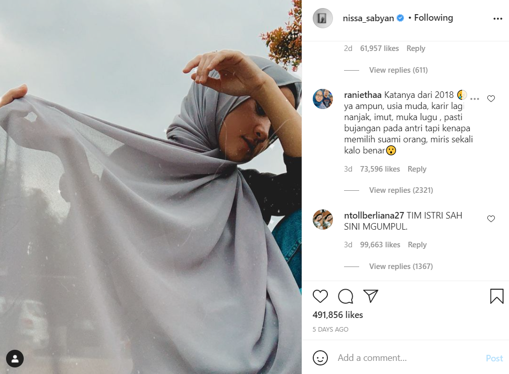 tangkapan layar instagram nissa sabyan