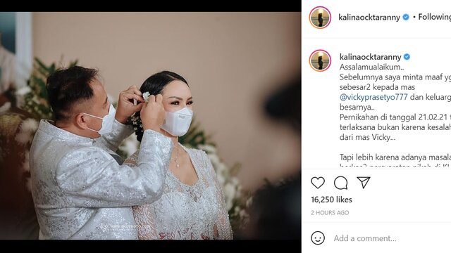 Kalina Oktarani dan Vicky Prasetyo Batal Menikah, Ada Apa?