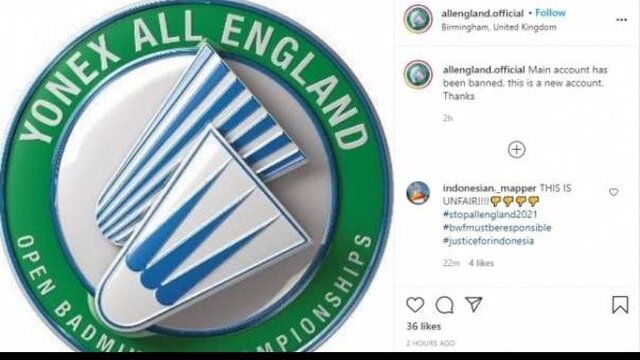 Tim Merah Putih Dipaksa Mundur, Akun Instagram All England Raib