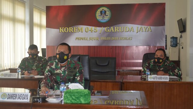 Danrem 045/Gaya Hadiri Pembukaan Rakornas Gulben 2021
