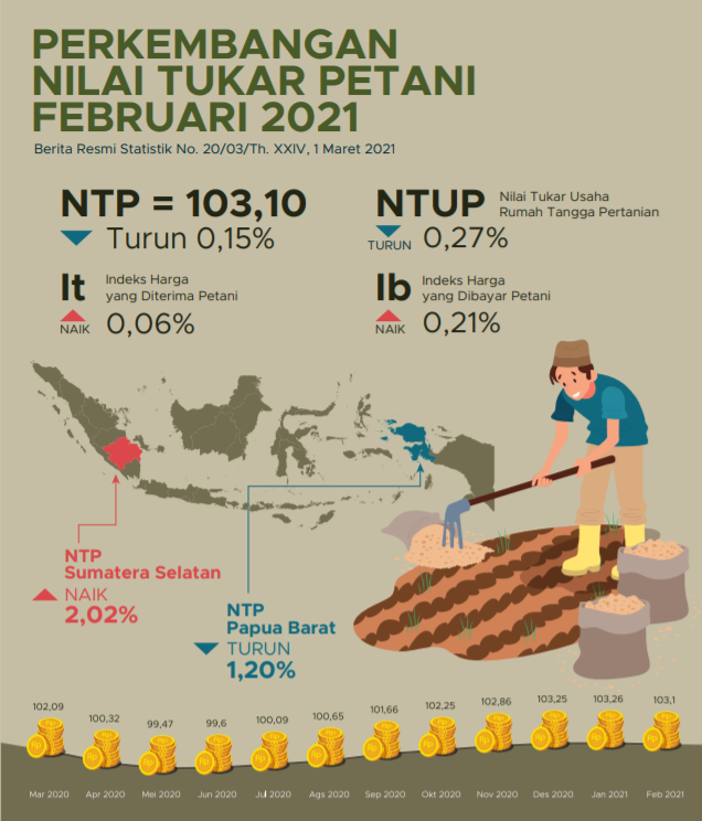 Perkembangan NTP Febuari 2021 Data BPS
