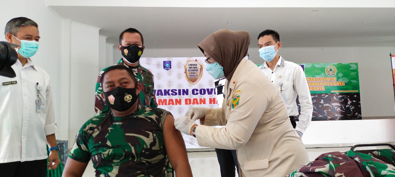 Prajurit Korem 045/Gaya Jalani Vaksin Covid-19