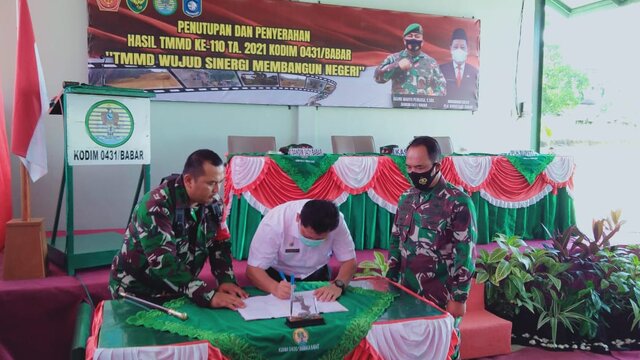 Kasiter Kasrem 045/Gaya Tutup TMMD ke-110 Kabupaten Bangka Barat