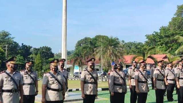 Kapolres Pimpin Sertijab dan Pelantikan di Lingkungan Polres Bangka