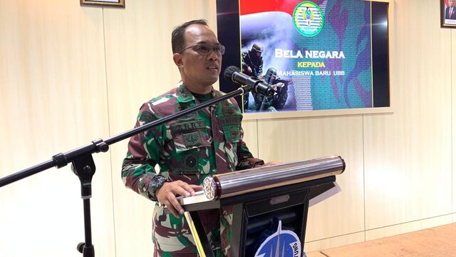 Kasiter Korem 045/Gaya Berikan Wawasan Kebangsaan Bagi Mahasiswa Baru UBB