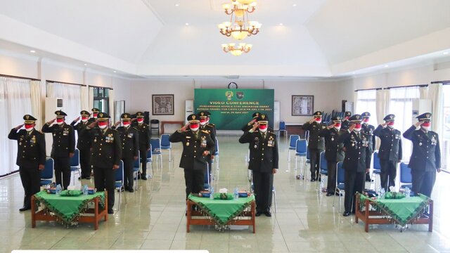 Korem 172/PWY Laksanakan Upacara HUT Ke-76 RI Tahun 2021 Secara Virtual