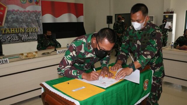 Panitia Penerimaan Cata PK TNI AD 2021 Tanda Tangani Fakta Intregitas
