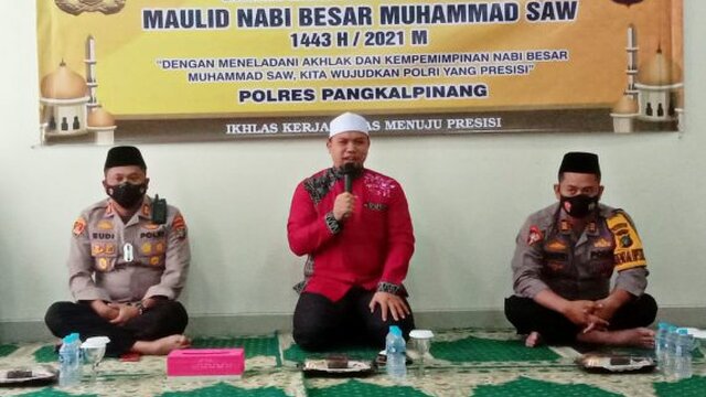 Polres Pangkalpinang Gelar Peringatan Maulid Nabi Muhammad SAW 1443H