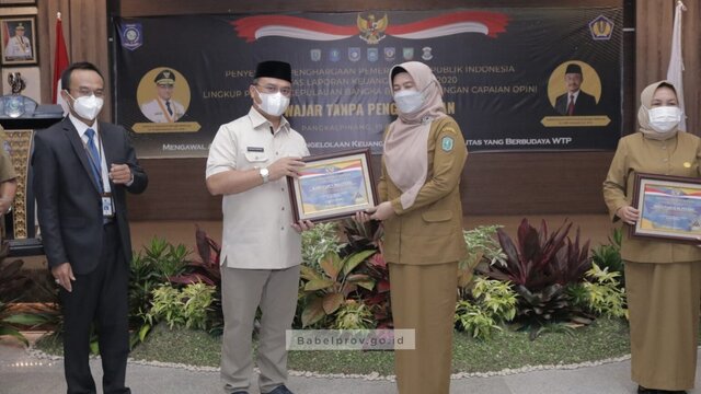 Pemprov Babel dan Seluruh Kabupaten/Kota Terima Predikat WTP LKPD 2020