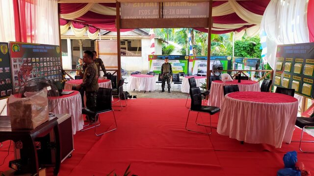 Tempat Acara Penyerahan Hasil TMMD Ke-112 Kodim 1002/HST Rampung