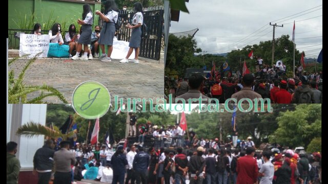 Tuntut Keadilan Lapangan Gembira, Siswa dan Aliansi Mahasiswa Torut Unjuk Rasa