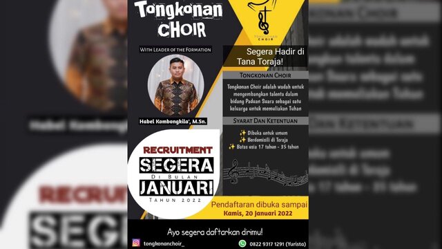 Ini Syarat Pendaftaran TONGKONAN CHOIR Organisasi Paduan Suara Paten TORAJA