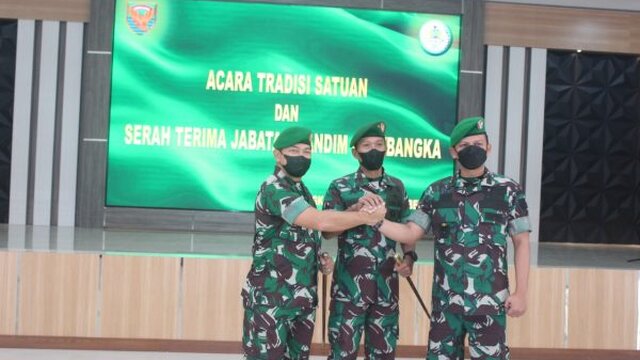 Danrem 045/Gaya Pimpin Sertijab Dandim 0413/Bangka