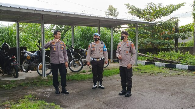 Kapolres Bangka Lakukan Pengecekan Kebersihan di Mako Polres Bangka