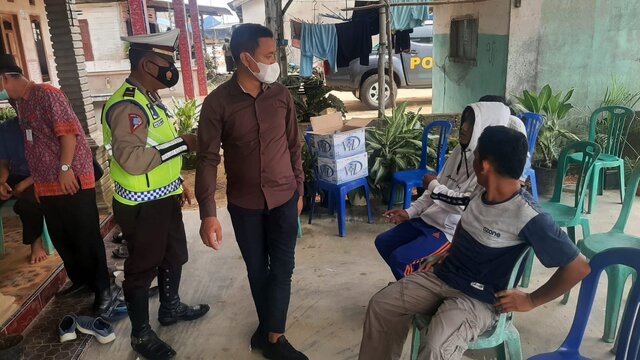 Satlantas Polres Bangka Himbau Masyarakat Untuk Vaksin Di Dua Kecamatan