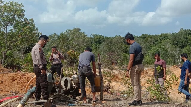 Aktivitas Tambang Ilegal di Kawasan HL Rambat Menduyung Belo Laut Dihentikan Polisi