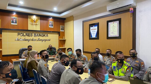 Saat Pimpin Anev Percepatan Vaksinasi, Wakapolres Bangka Infokan Pencapaian Vaksinasi