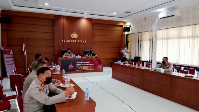 Polres Belitung Gelar Rakor Dan Evaluasi Pelaksanaan Vaksinasi Covid-19