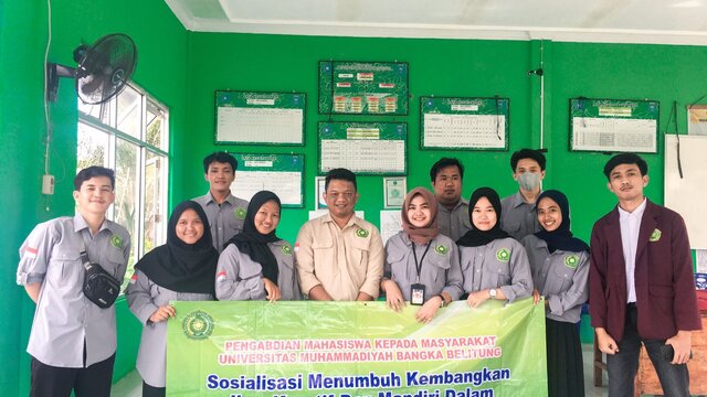 Wujud Pengabdian Kepada Masyarakat, Mahasiswa KKN UNMUH Babel Sosialisasi Kewirausahaan