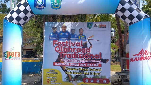 Pembukaan Festival Olahraga Tradisional Tingkat Kabupaten Belitung Kategori Umum Dan Pelajar