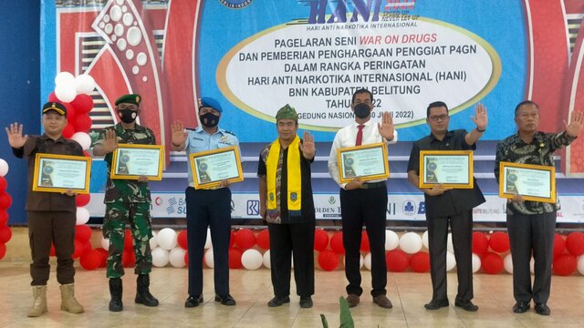 Peringati HANI 2022, BNNK Belitung Tampilan Pagelaran Seni WAR On DRUGS 