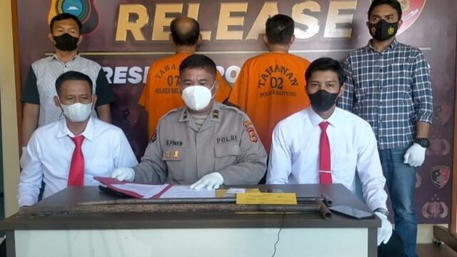 Ungkap Kasus Pencurian Buah Sawit, Satreskrim Polres Belitung Gelar Jumpa Pers