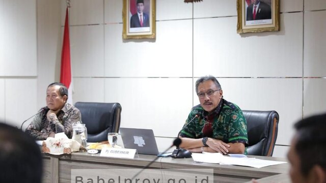 Dihadapan Senator, Pj Gubernur Ridwan Djamaluddin Sampaikan Inflasi Babel Turun
