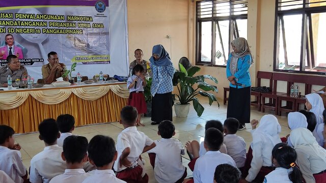Cegah Bahaya Narkotika Usia Dini, SDN 18 Pangkalpinang Gandeng BNNK Pangkalpinang