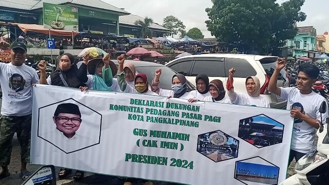 Komunitas Pedagang Pasar Pagi Pangkalpinang Dukung Cak Imin Presiden 2024
