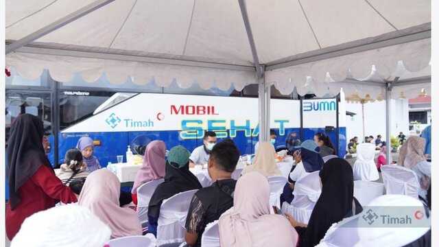 Peserta Pekan Sehat Antusias Periksa Kesehatan Gratis di Mobil Sehat PT Timah